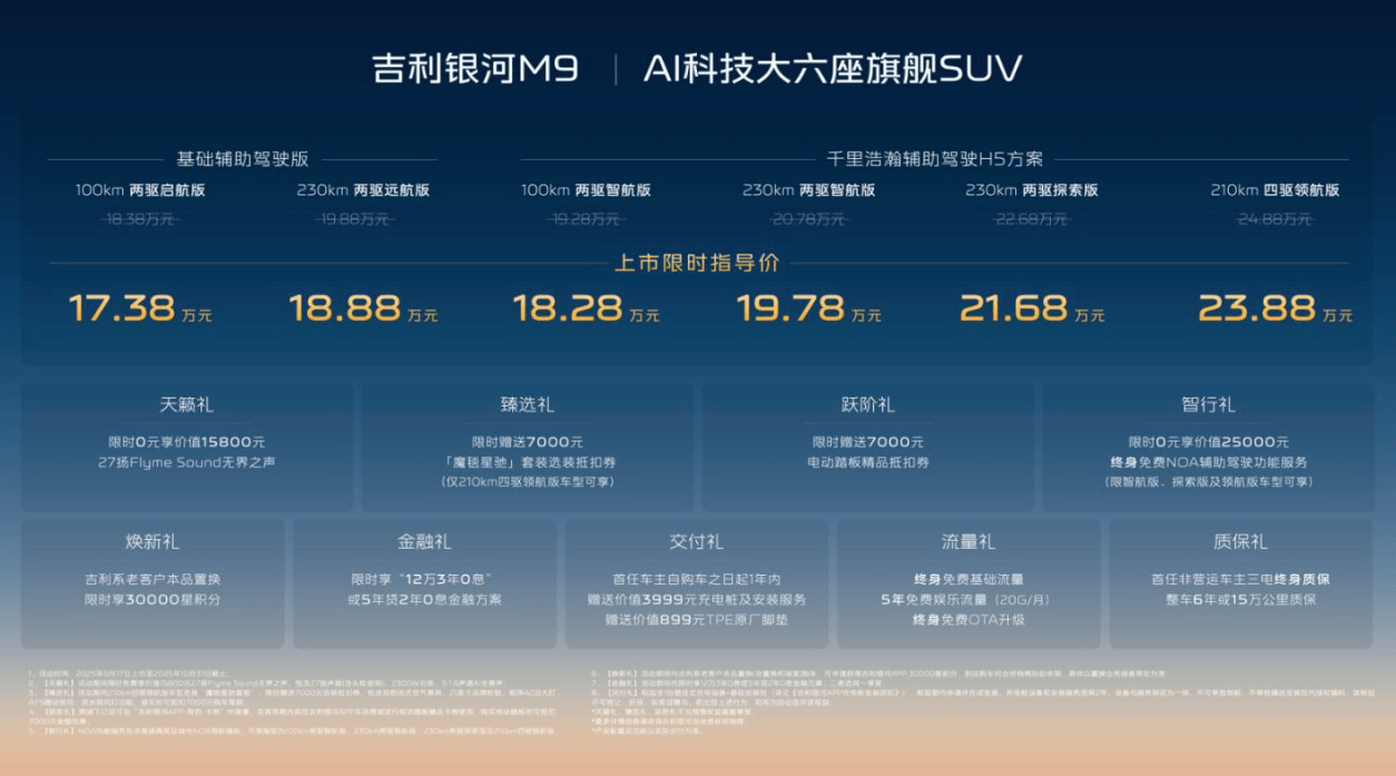 河M9正式上市限时1738万起全场景无短板pg电子平台六口出行+露营都能打！吉利银(图2)